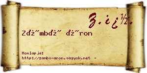Zámbó Áron névjegykártya