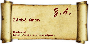Zámbó Áron névjegykártya